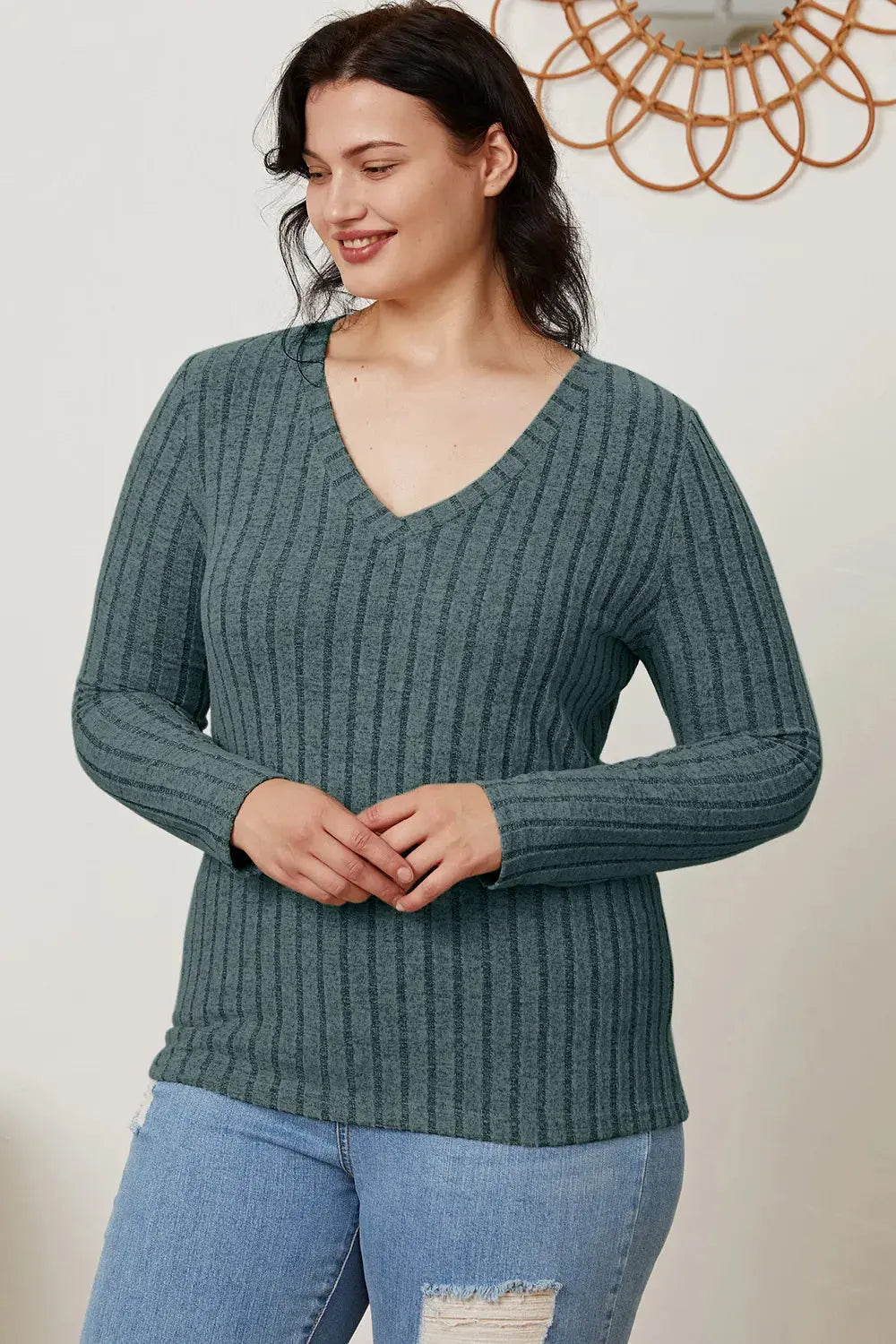 Celestial Comfort Ribbed Long Sleeve Tee