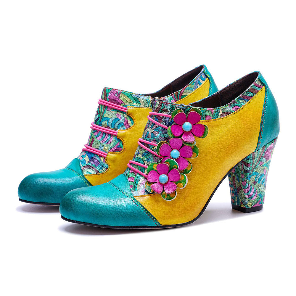 Starlit Vintage Radiance Handmade Bohemian Graffiti Pumps