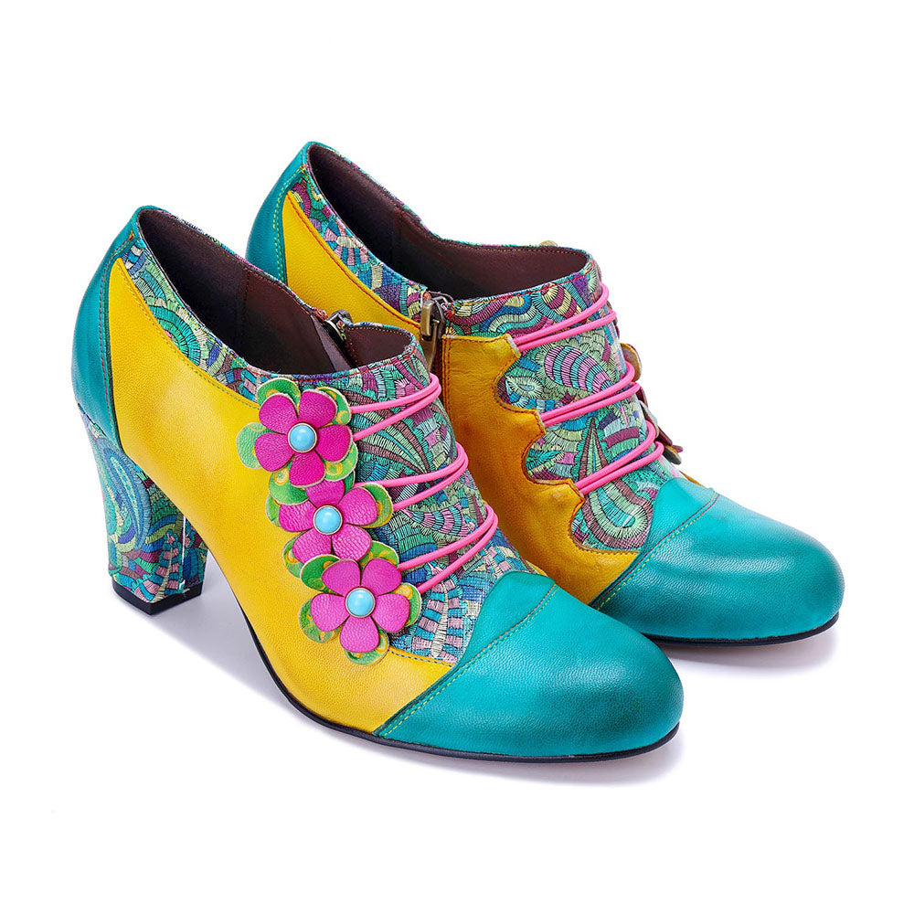 Starlit Vintage Radiance Handmade Bohemian Graffiti Pumps