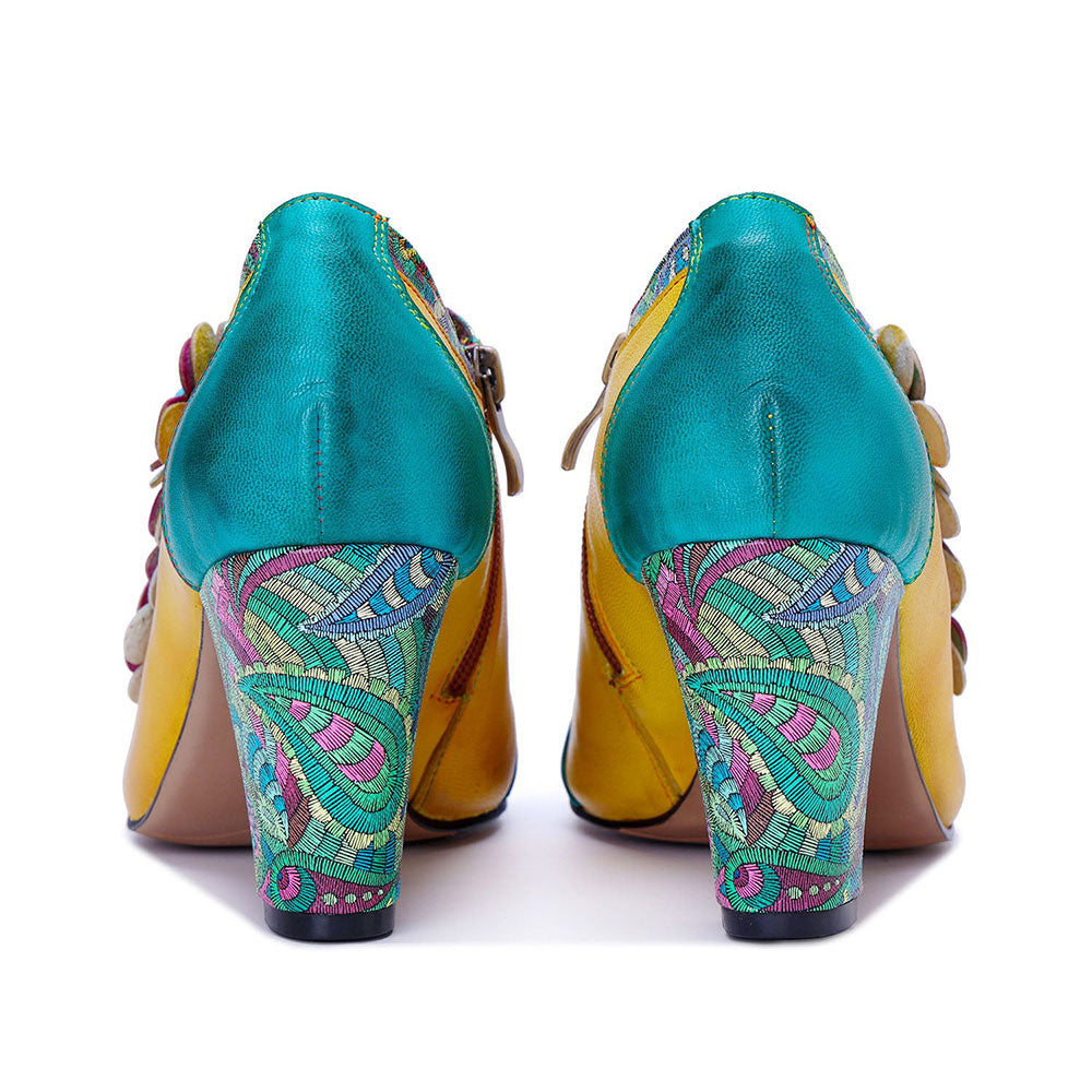 Starlit Vintage Radiance Handmade Bohemian Graffiti Pumps