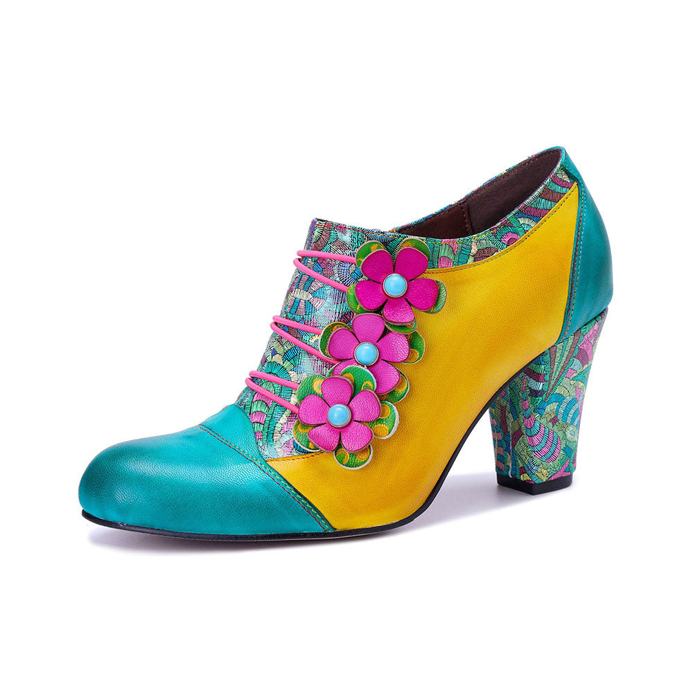 Starlit Vintage Radiance Handmade Bohemian Graffiti Pumps
