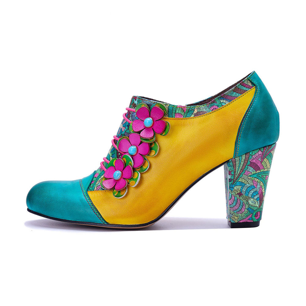 Starlit Vintage Radiance Handmade Bohemian Graffiti Pumps