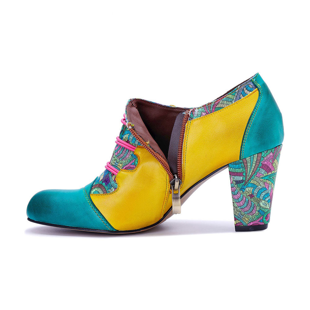 Starlit Vintage Radiance Handmade Bohemian Graffiti Pumps
