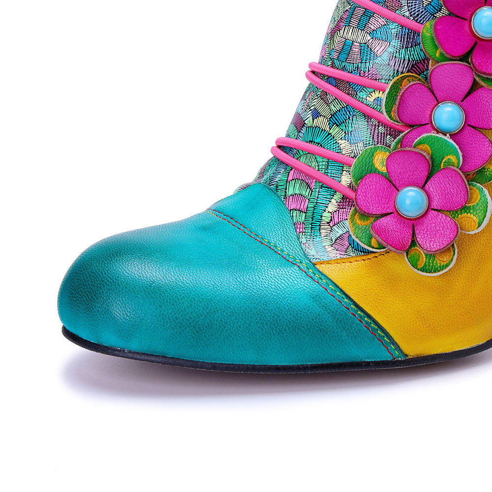 Starlit Vintage Radiance Handmade Bohemian Graffiti Pumps