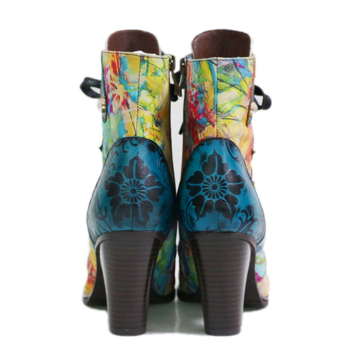 Starlit Retro Handpainted Leather Boots For Confidence