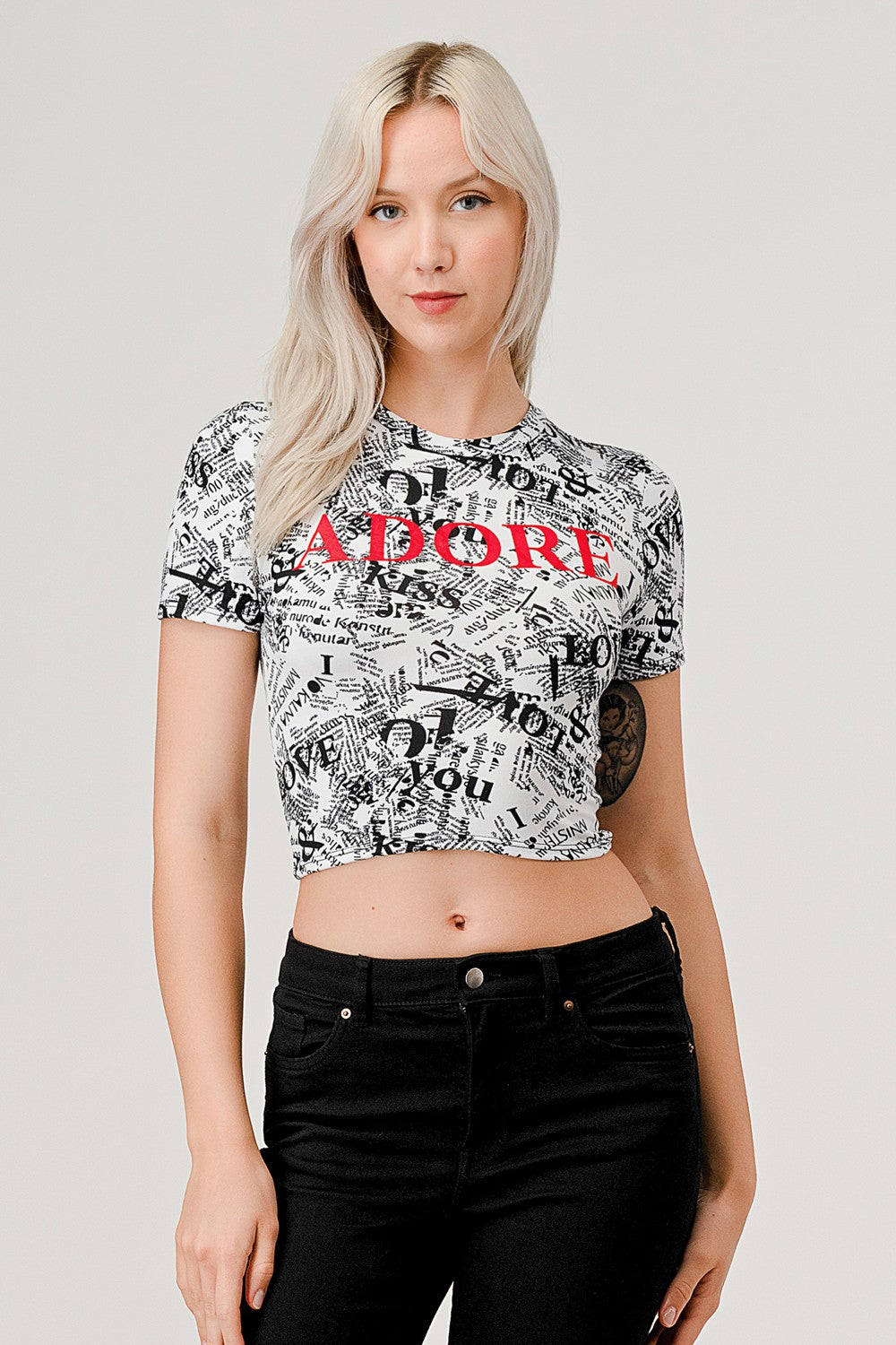 Adore Graphic Crop Top