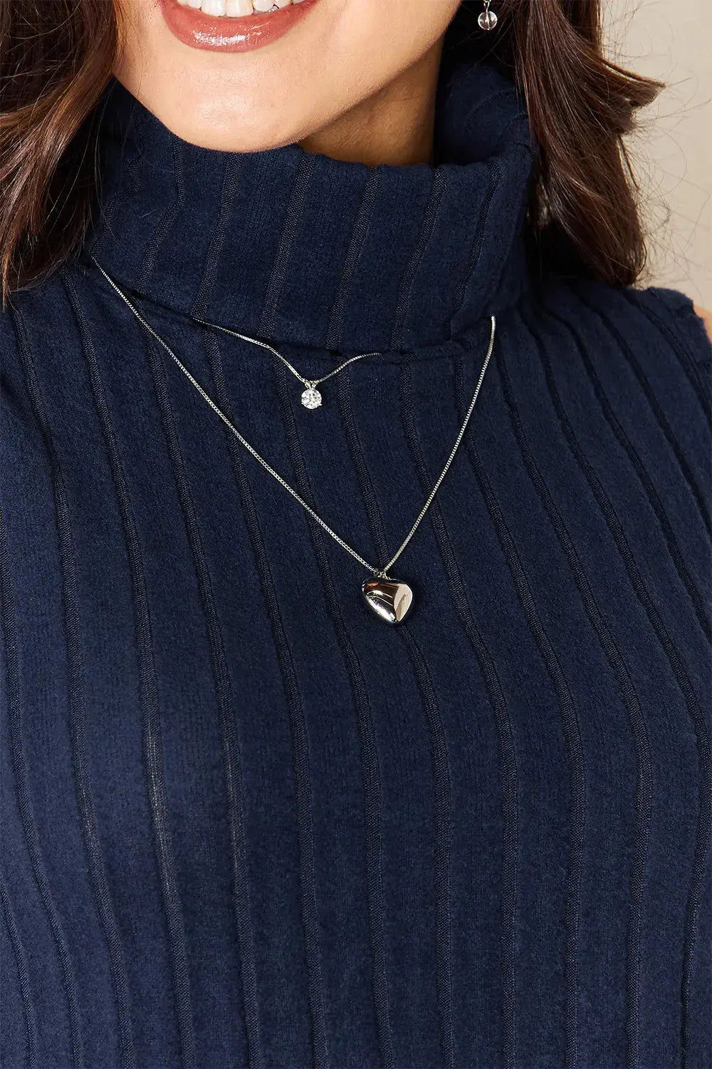 Celestial Elegance Ribbed Turtleneck Tank