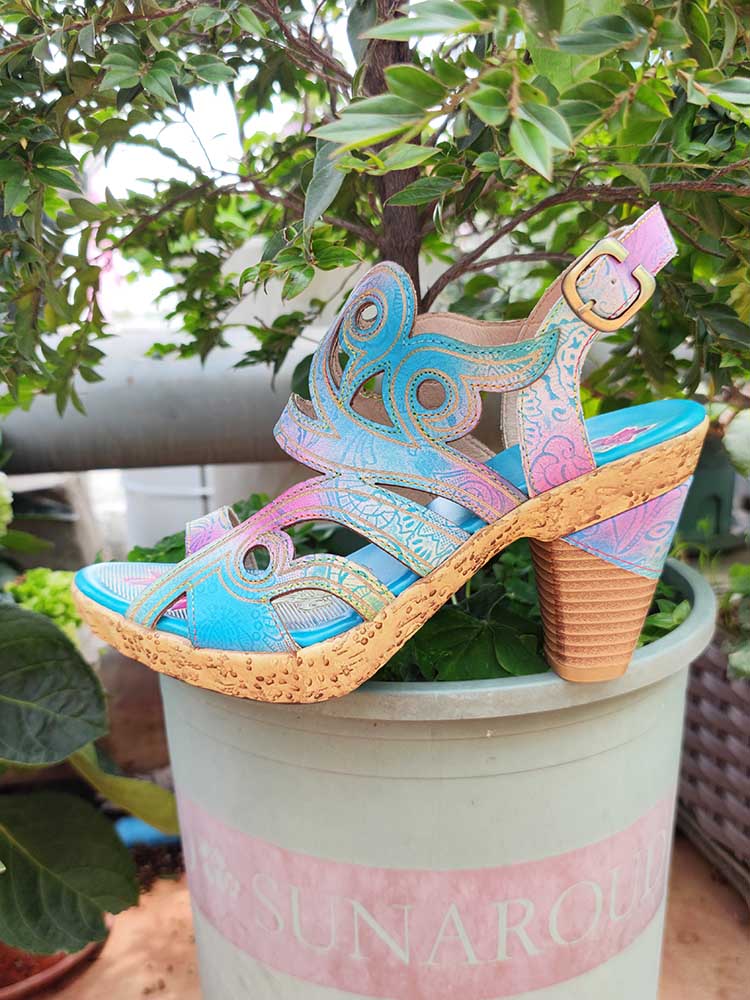 Starlit Hand Painted Leather Sandals For Bold Confidence