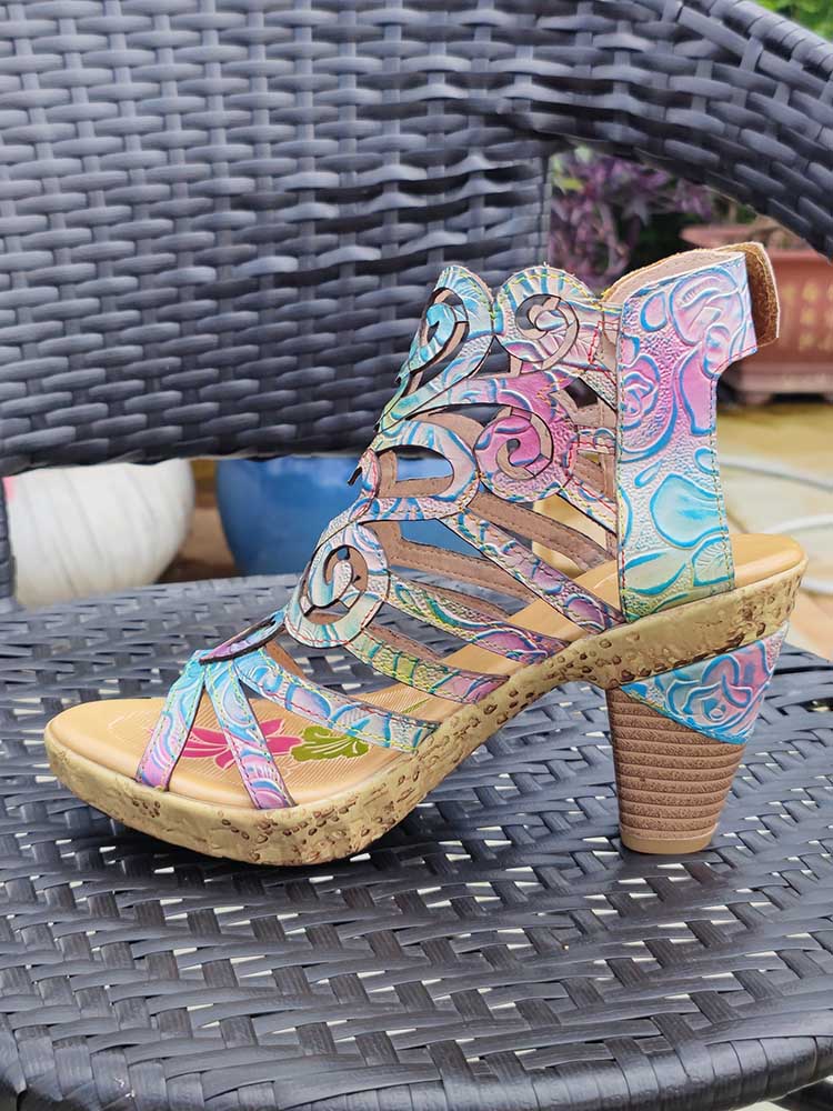 Starlit Confidence Hand Painted Leather Sandals Luxe
