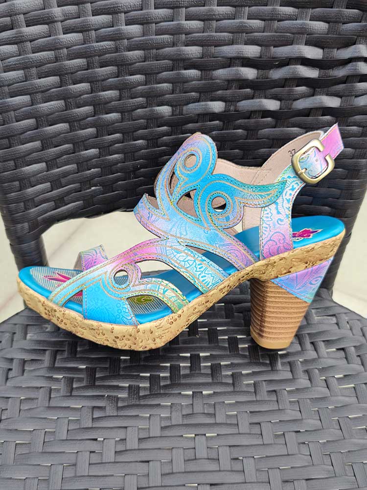 Starlit Hand Painted Leather Sandals For Bold Confidence