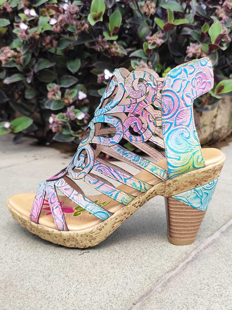 Starlit Confidence Hand Painted Leather Sandals Luxe