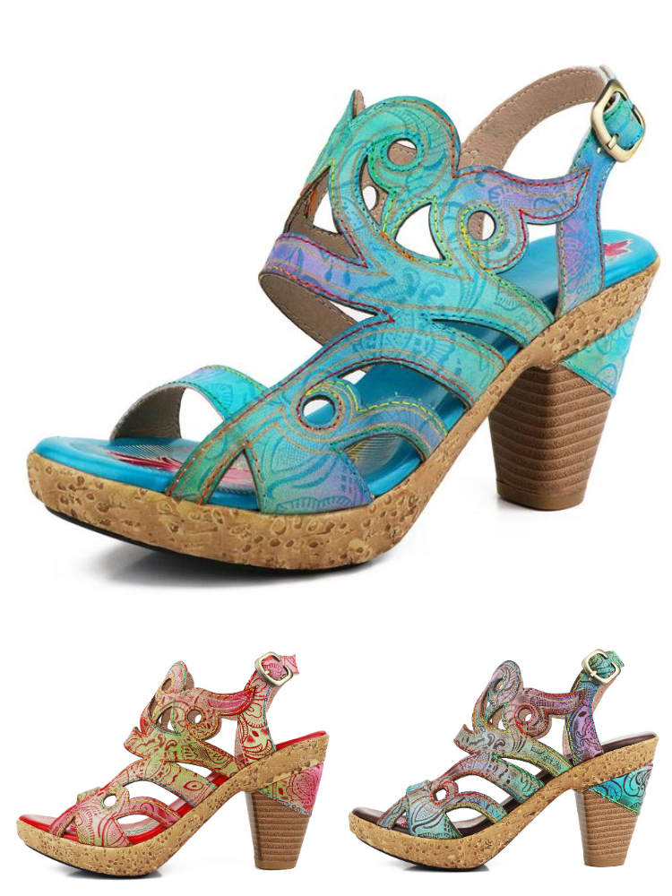 Starlit Hand Painted Leather Sandals For Bold Confidence