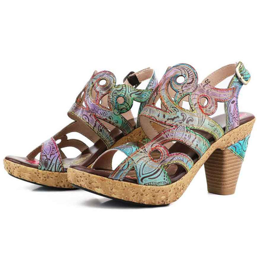 Starlit Hand Painted Leather Sandals For Bold Confidence