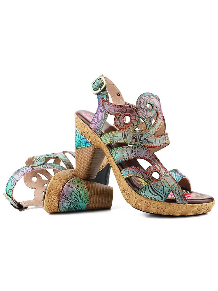 Starlit Hand Painted Leather Sandals For Bold Confidence