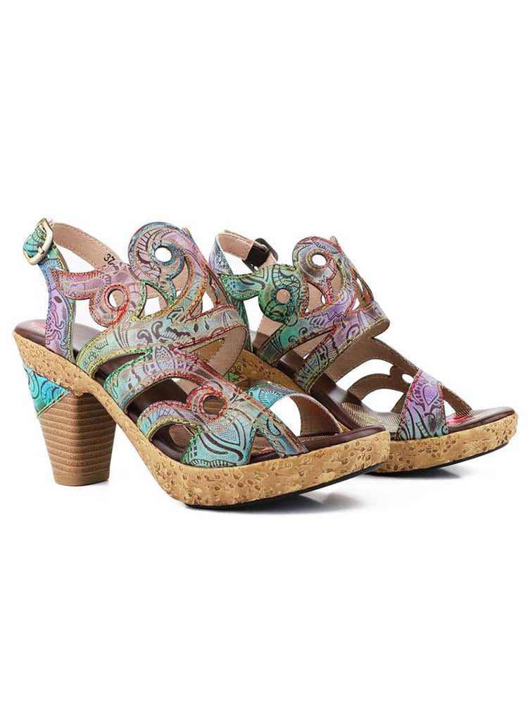 Starlit Hand Painted Leather Sandals For Bold Confidence