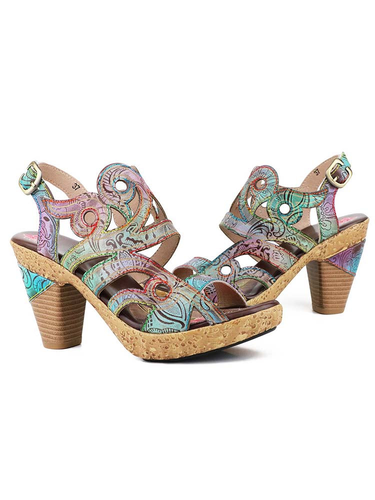 Starlit Hand Painted Leather Sandals For Bold Confidence