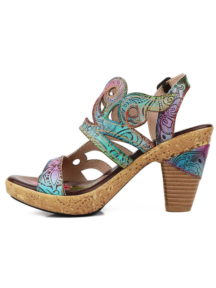 Starlit Hand Painted Leather Sandals For Bold Confidence