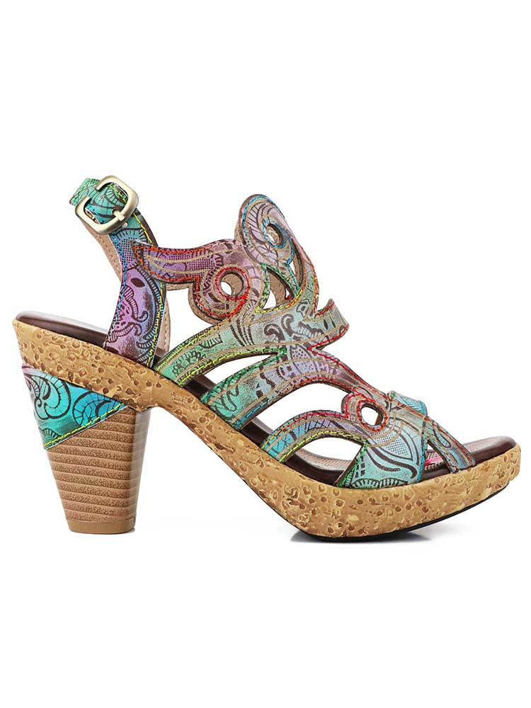 Starlit Hand Painted Leather Sandals For Bold Confidence