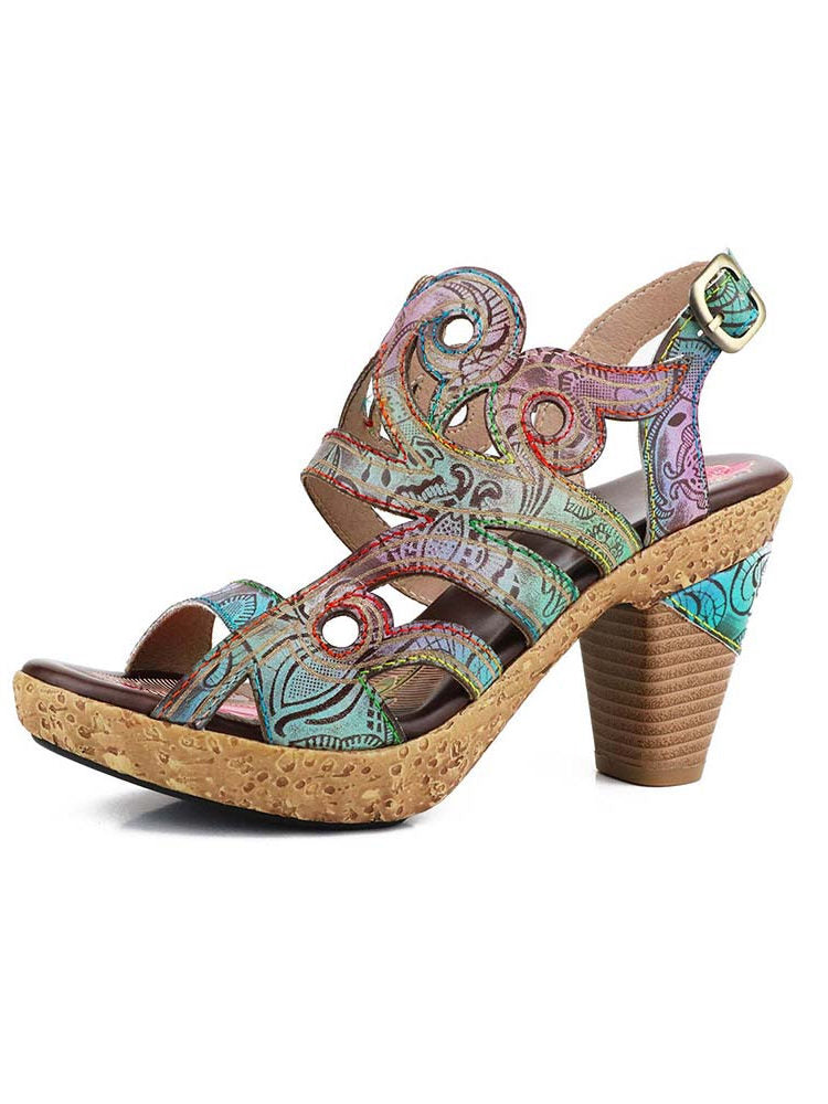 Starlit Hand Painted Leather Sandals For Bold Confidence