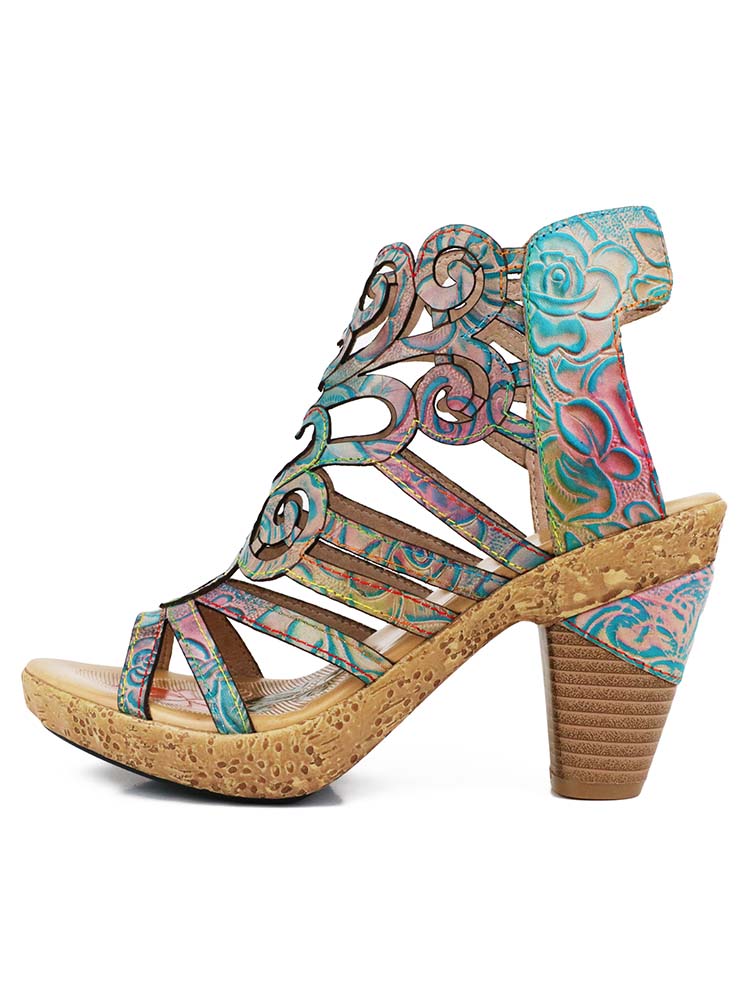 Starlit Confidence Hand Painted Leather Sandals Luxe