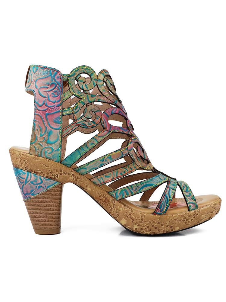 Starlit Confidence Hand Painted Leather Sandals Luxe