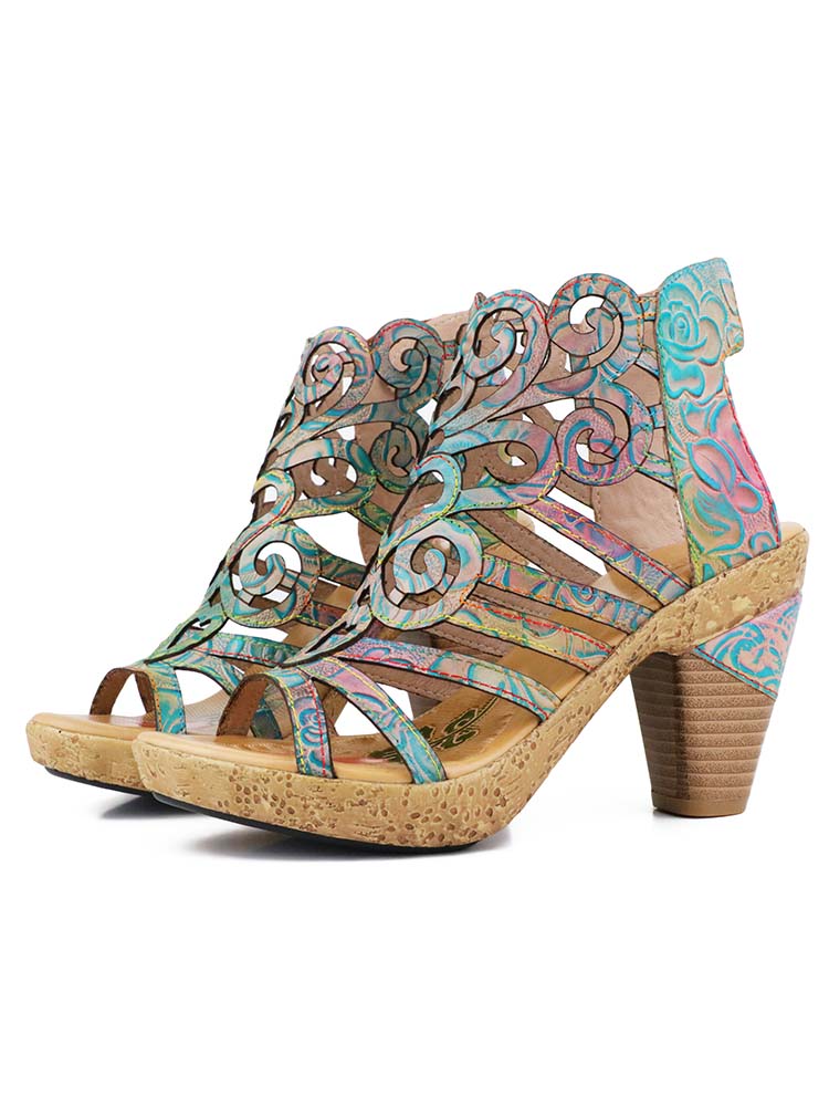 Starlit Confidence Hand Painted Leather Sandals Luxe