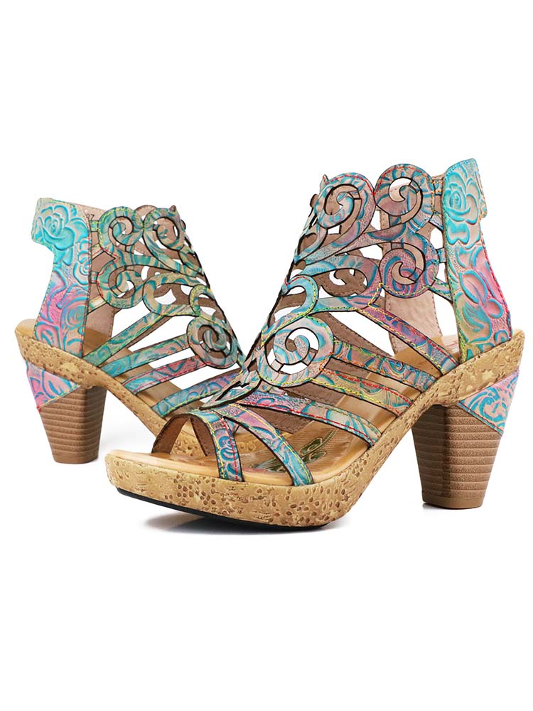 Starlit Confidence Hand Painted Leather Sandals Luxe
