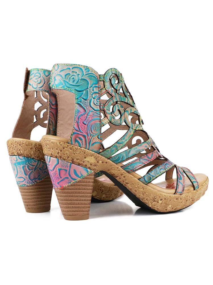 Starlit Confidence Hand Painted Leather Sandals Luxe