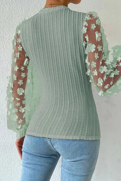 Celestial Chic Floral Applique Blouse