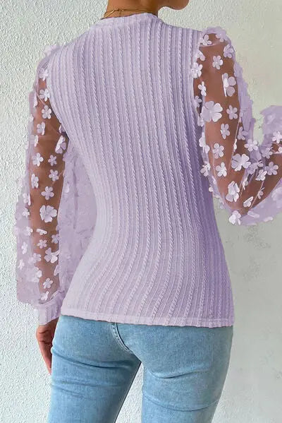 Celestial Chic Floral Applique Blouse