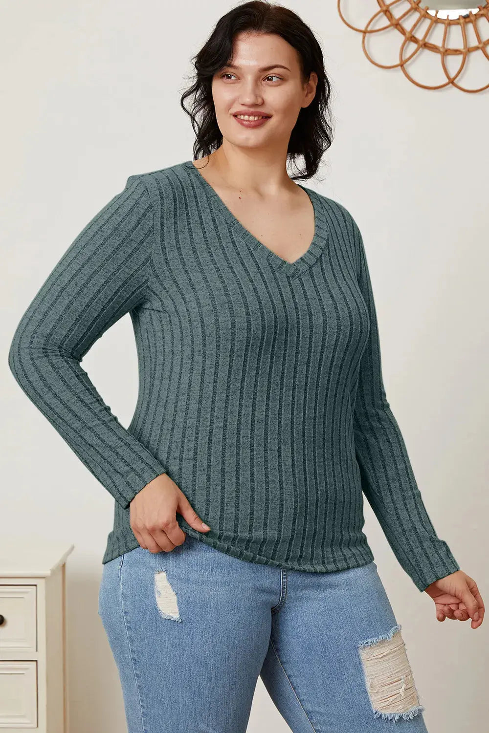 Celestial Comfort Ribbed Long Sleeve Tee