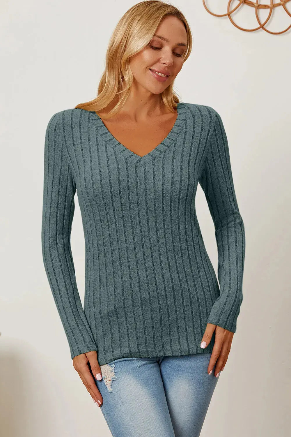 Celestial Comfort Ribbed Long Sleeve Tee