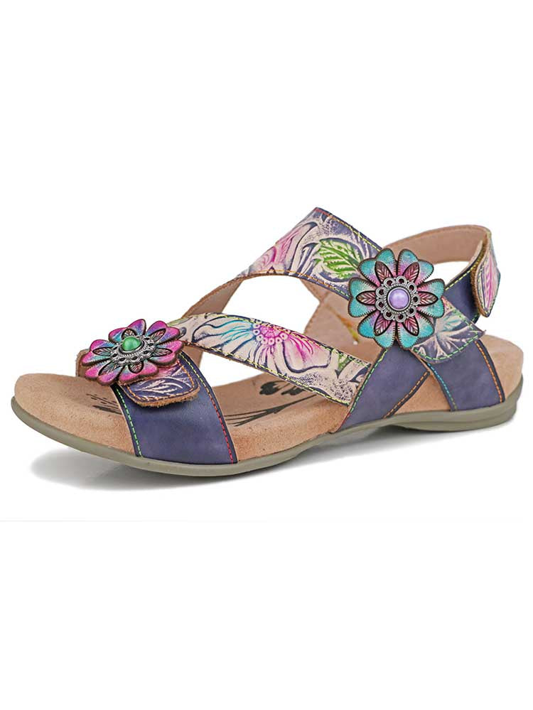 Lunar Radiance Boho Leather Sandals For Confident Stride