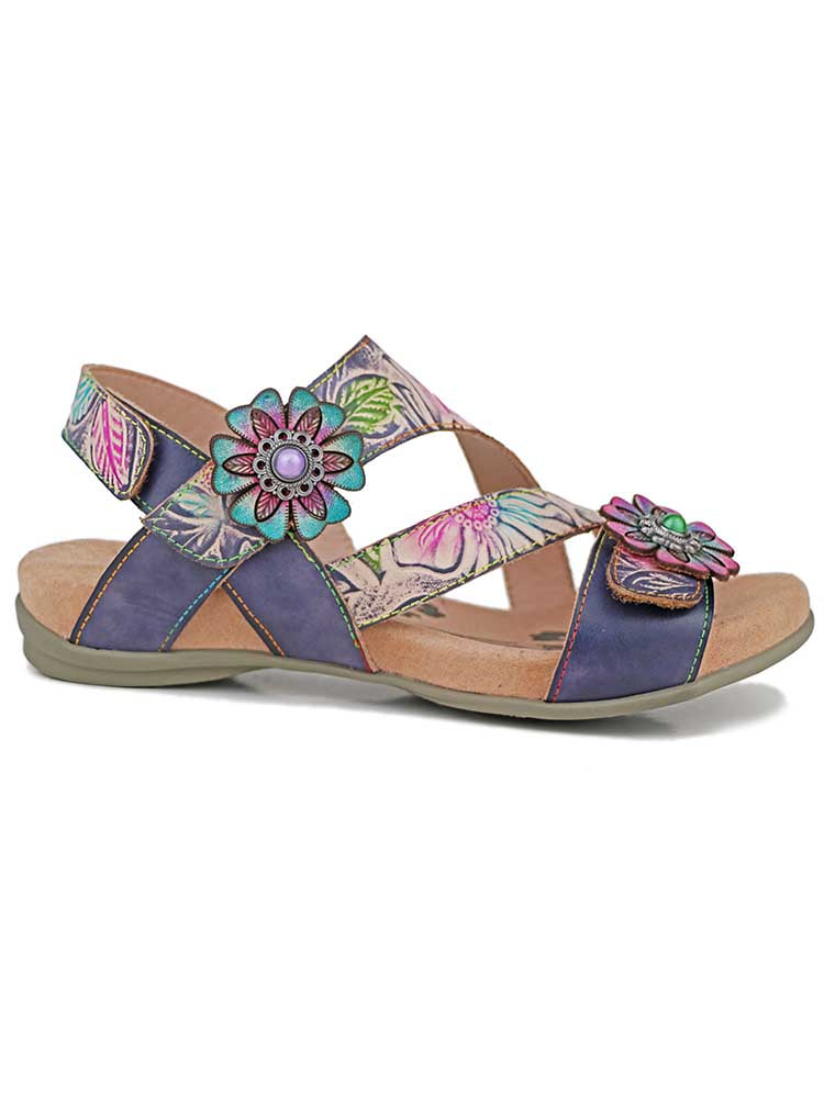 Lunar Radiance Boho Leather Sandals For Confident Stride