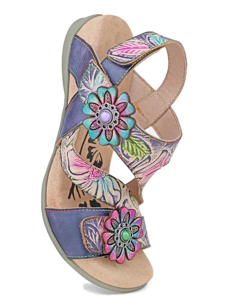Lunar Radiance Boho Leather Sandals For Confident Stride