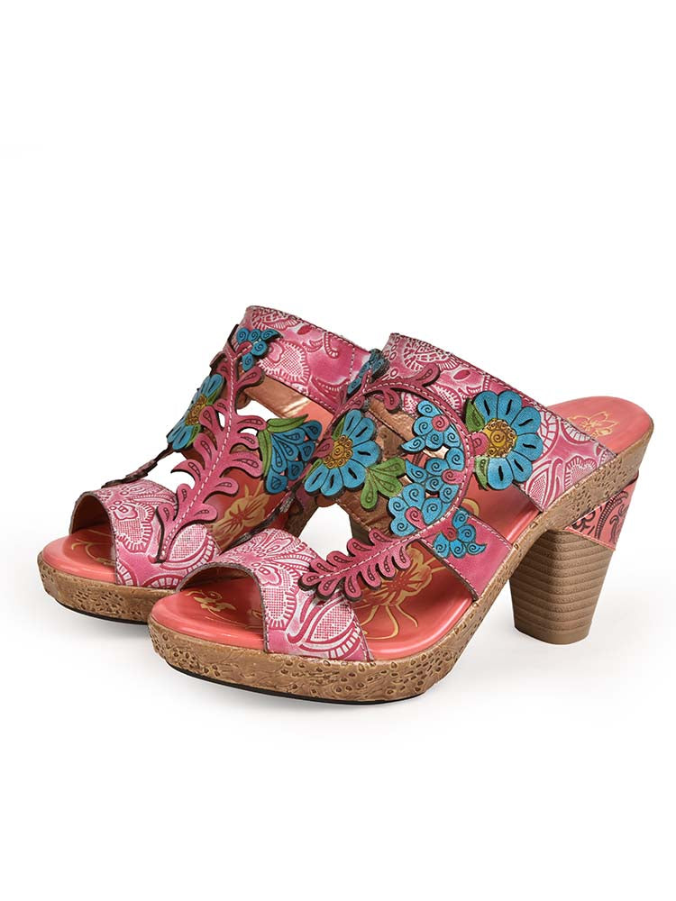 Starlit Confidence Fishmouth Genuine Leather Sandals