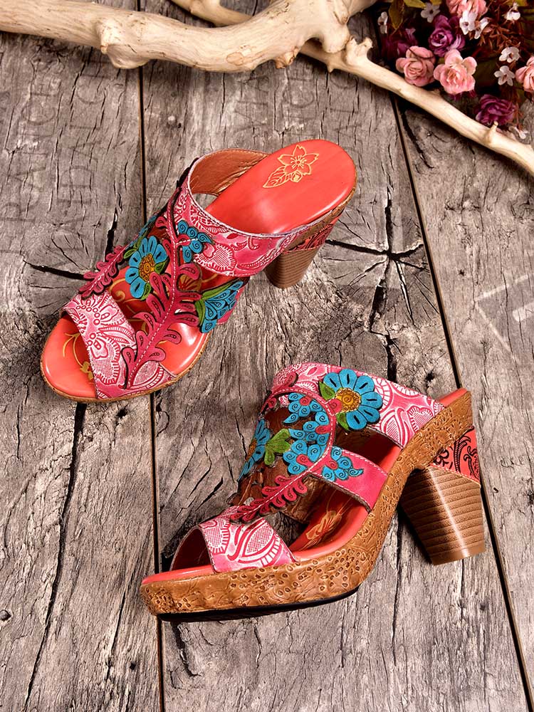 Starlit Confidence Fishmouth Genuine Leather Sandals