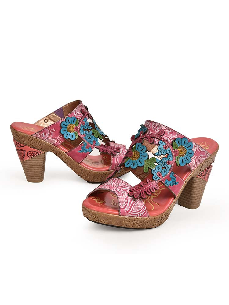 Starlit Confidence Fishmouth Genuine Leather Sandals
