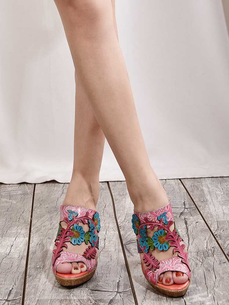 Starlit Confidence Fishmouth Genuine Leather Sandals