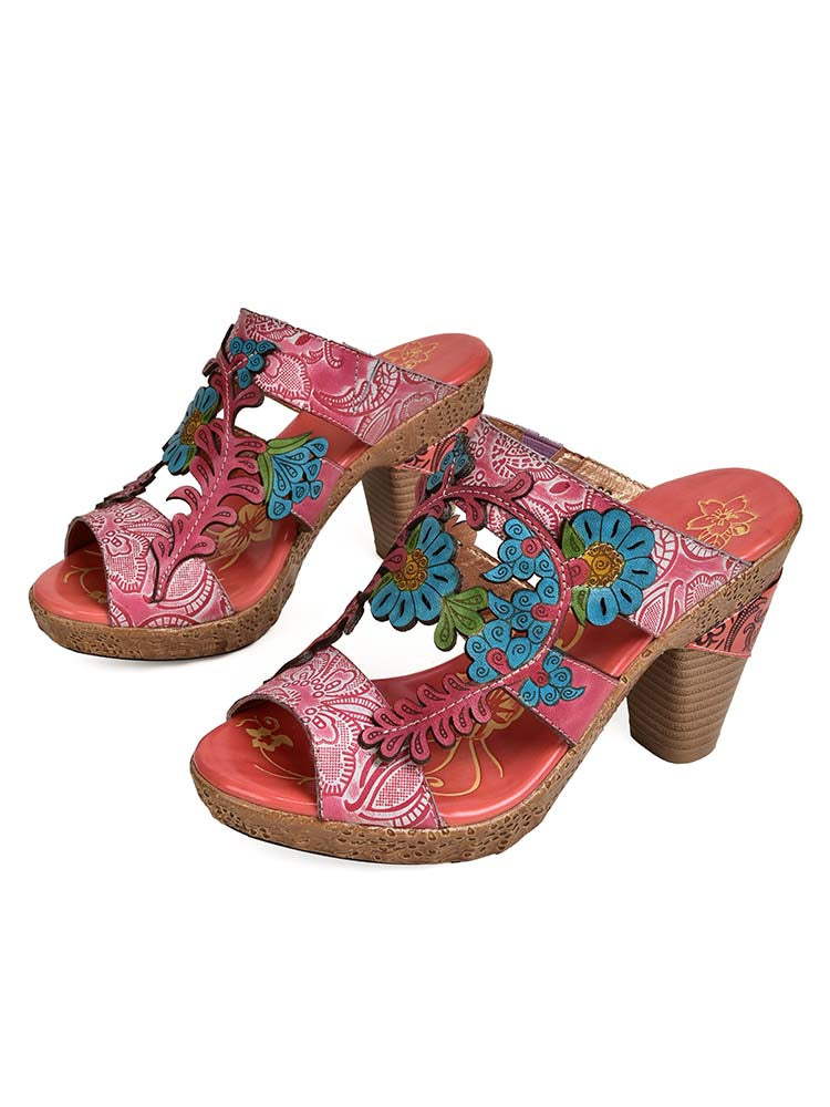 Starlit Confidence Fishmouth Genuine Leather Sandals
