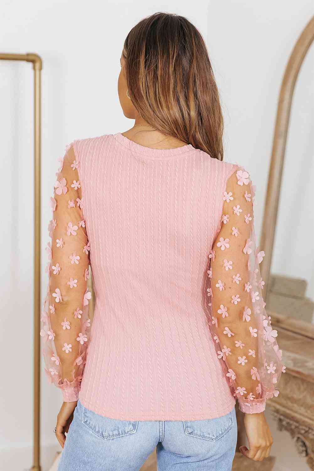 Celestial Chic Floral Applique Blouse