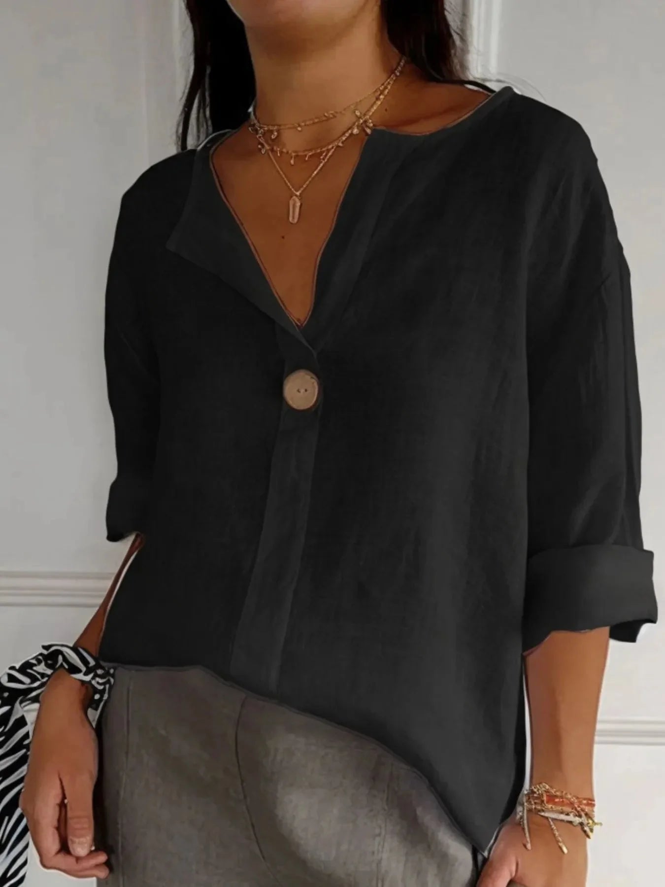 Celestial Chic Linen Blouse