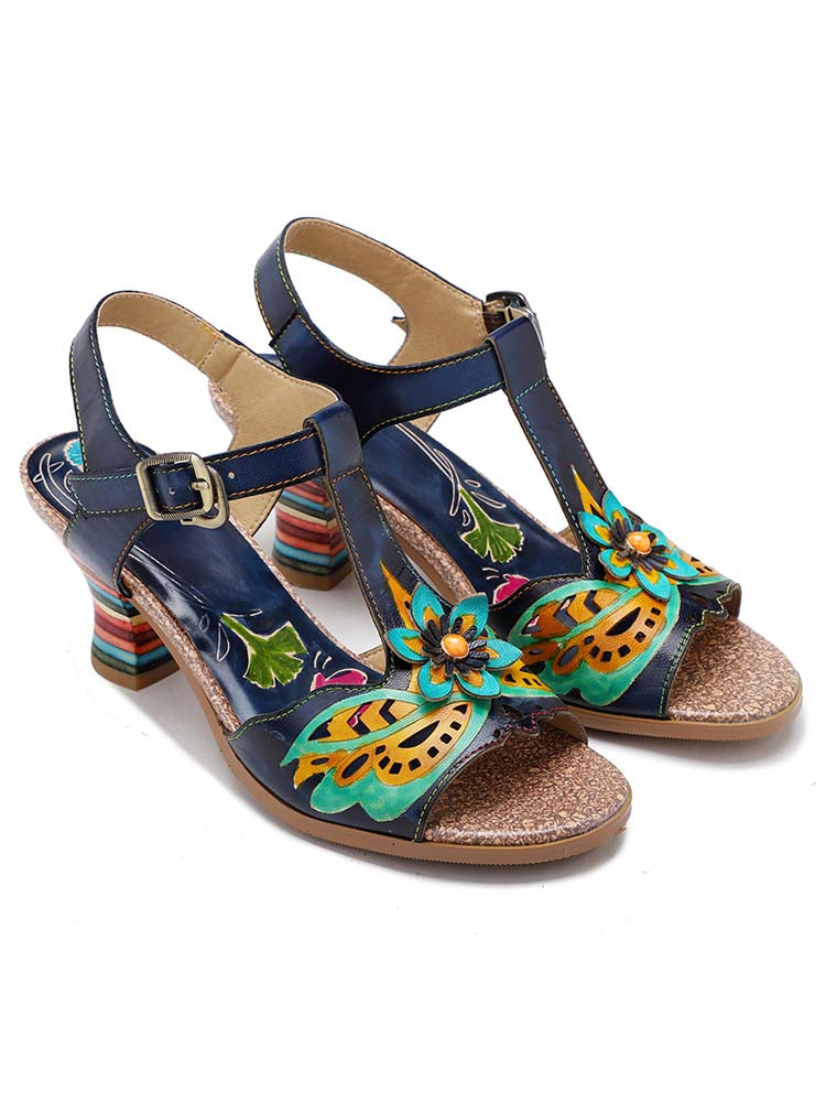 Starlit Retro Stripe Heel Sandals Radiate Confidence