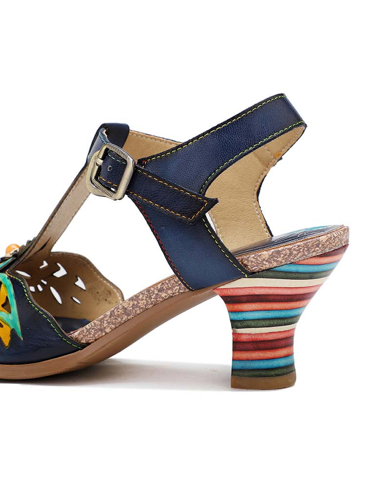 Starlit Retro Stripe Heel Sandals Radiate Confidence
