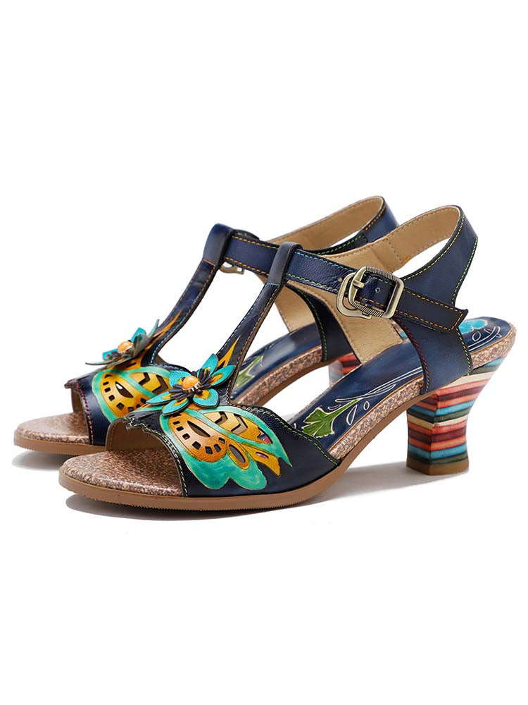 Starlit Retro Stripe Heel Sandals Radiate Confidence