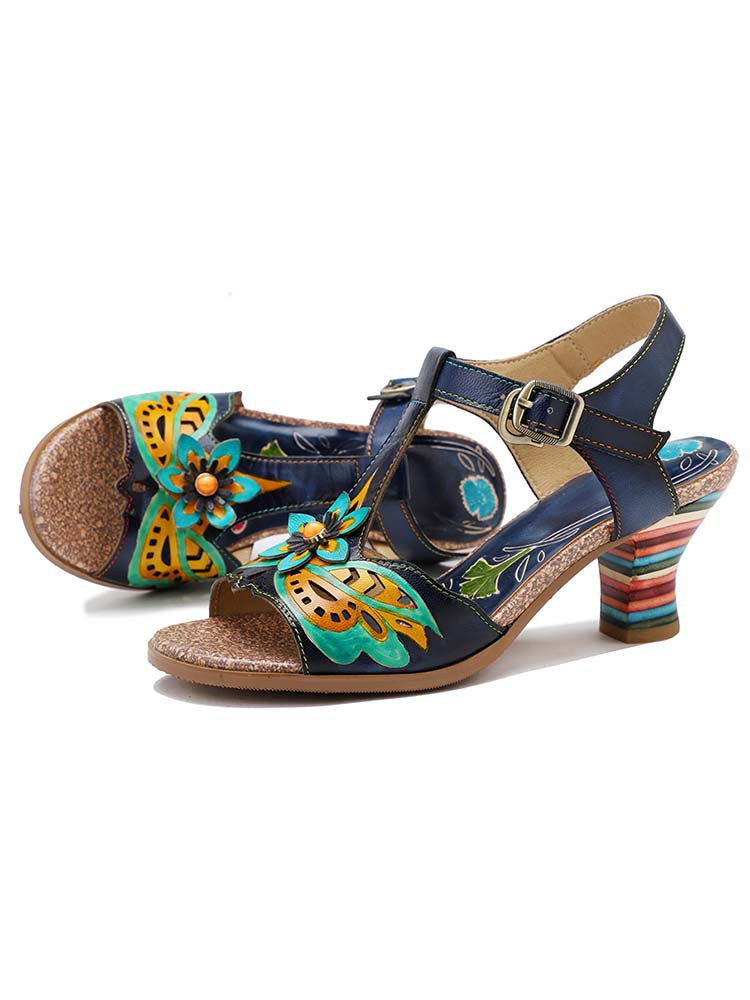 Starlit Retro Stripe Heel Sandals Radiate Confidence