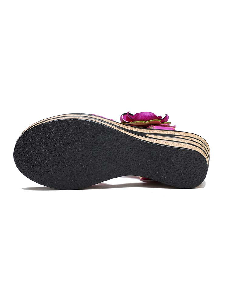 Stellar Radiance Rose Wedge Sandals Trendsetting Comfort