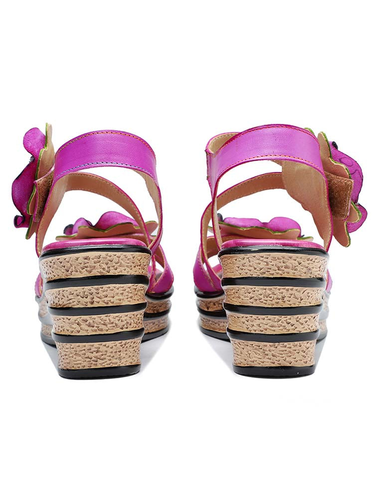Stellar Radiance Rose Wedge Sandals Trendsetting Comfort