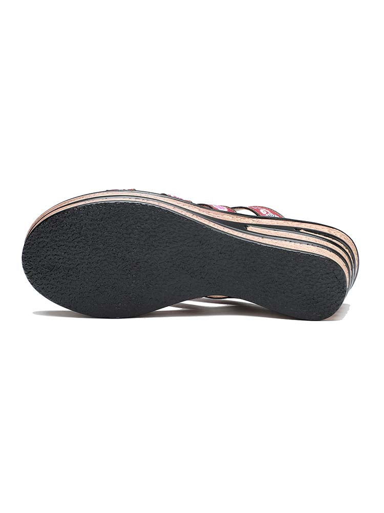 Starlit Confidence Purple Triple Flower Wedge Slippers