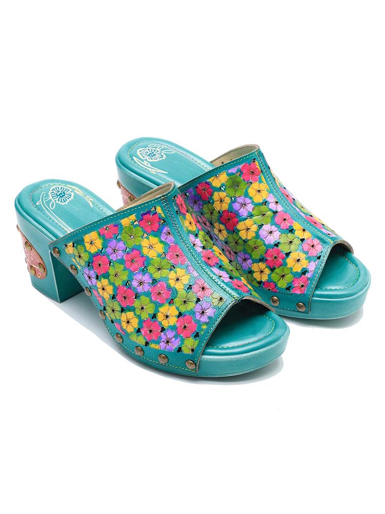 Starlit Magnetism Retro Four Color Handmade Leather Sandals